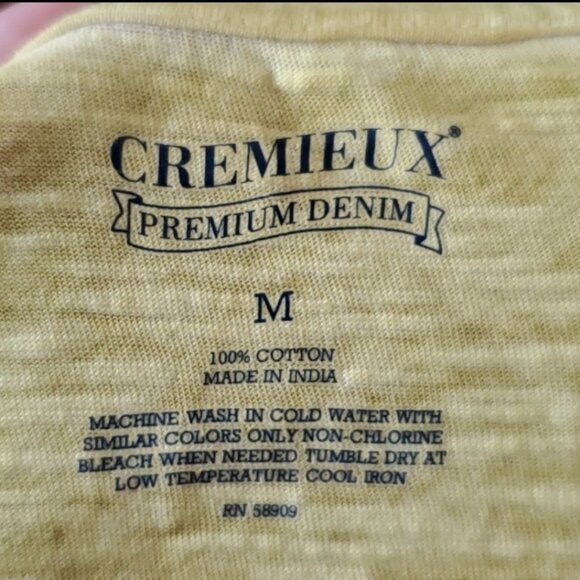Cremieux yellow ombre burnout tshirt sz M - Picture 5 of 7